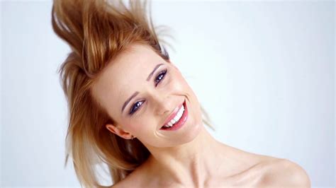 Blond Girl Shakes Hair In Slow Motion Stock Footage Sbv 301823893 Storyblocks