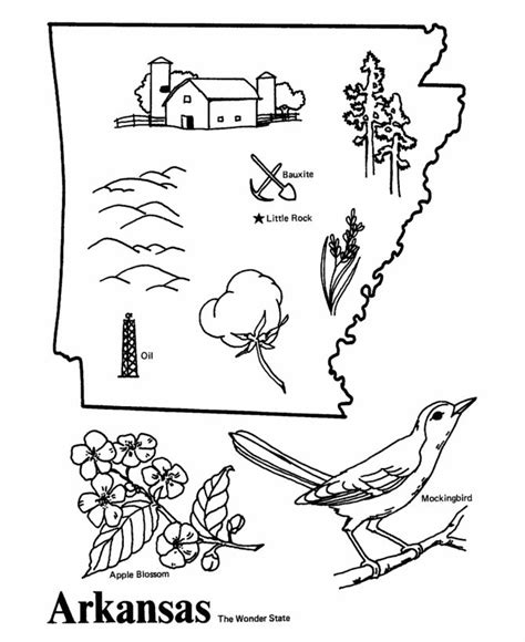 The flag's elements have a complex symbolism. Arkansas State Coloring Page | Coloring Pages - US History ...