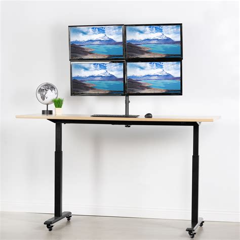 Quad Lcd Monitor Fully Adjustable Desk Mount Stand For 4 Screens 17