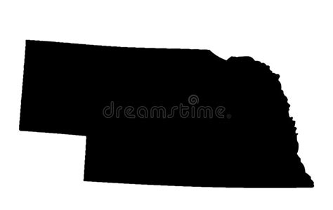 Nebraska Map Silhouette Vector Illustartion Stock Vector Illustration