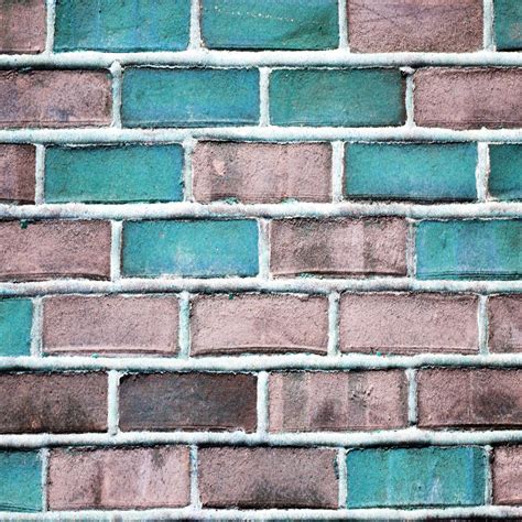 Greenish Blue And Gray Colored Wall Brick Abstract Grunge Background