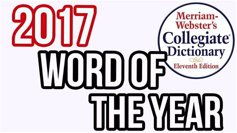 Merriam Webster Announces Word Of The Year For 2017 Youtube