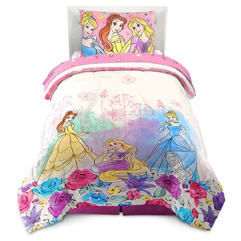 Cinderella Belle Ariel Disney Princess Full Comforter Set 5 Piece Bed