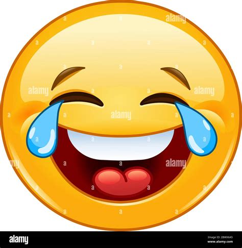 Laughing Emoticon With Tears Of Joy Stock Vector Image And Art Alamy