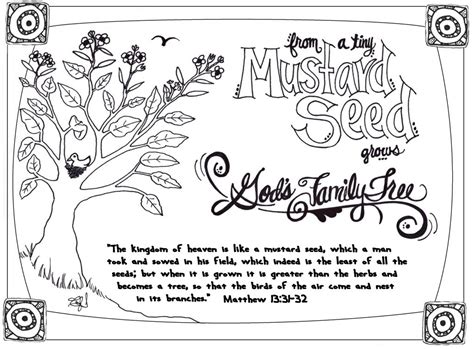 Faith Like A Mustard Seed Coloring Page Coloring Walls