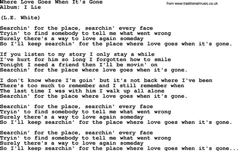 Loretta Lynn Song Where Love Goes When Its Gone Lyrics