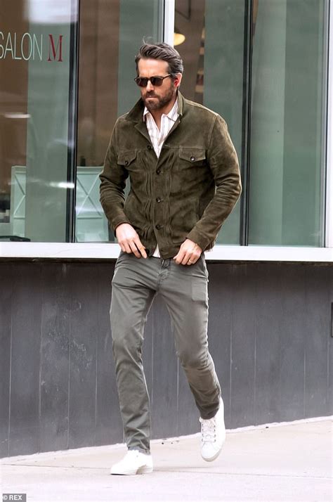 Ryan Reynolds Cuts A Stylish Figure As He Steps Out In A Suede Green