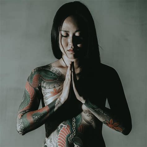 Image May Contain One Or More People Asian Tattoo Girl Girl Tattoos