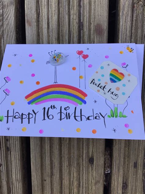Handmade 16th Birthday Card Personalised 16th Birthday Card Etsy