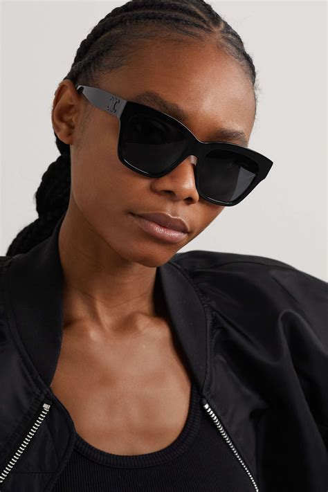 Celine Eyewear Triomphe Square Frame Acetate Sunglasses Net A Porter