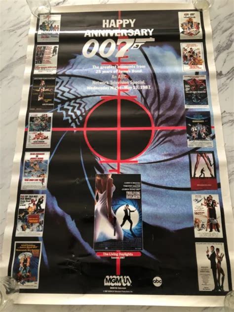Vintage Poster 1987 James Bond 007 25th Anniversary Abc Tv Special