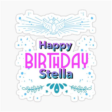 Happy Birthday Stella Sticker By Hemerton Redbubble