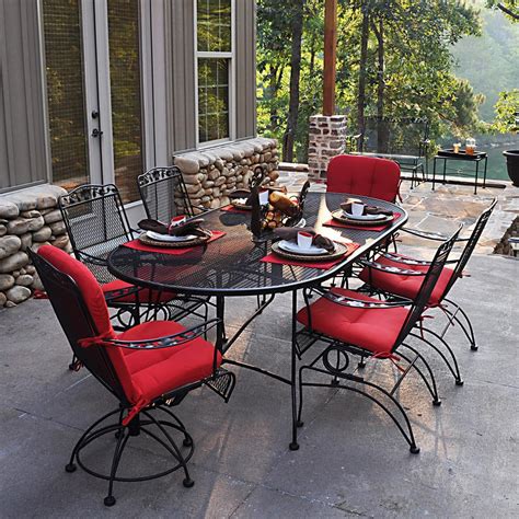 Meadowcraft Dogwood Wrought Iron 6 Person Patio Dining Set Ultimate Patio