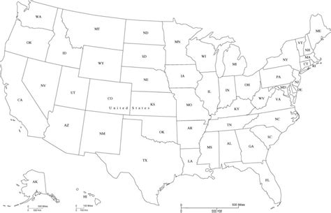 United States Map With State Abbreviations And Capitals New Printable