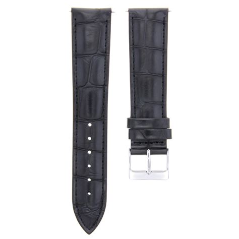 20mm Genuine Leather Watch Strap Band For Raymond Weil Tango 5590 Black