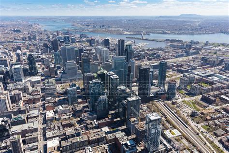 aerial photo downtown montreal