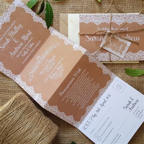 Lace Wedding Invitations Sample By Sienna Mai