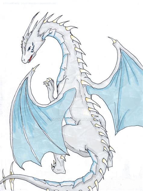 Commish 2 White Ice Dragon By Zlynn On Deviantart