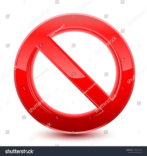 Forbidden Red Sign Isolated On White Stock Vector Royalty Free