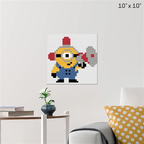Fire Alarm Minion Pixel Art Wall Poster Build Your Own With Bricks