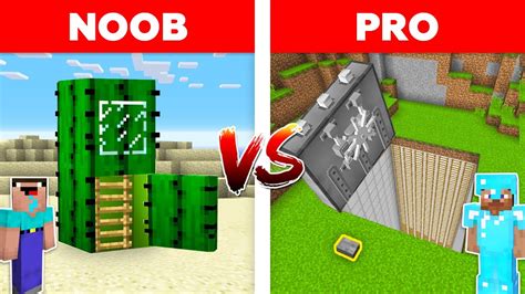 Minecraft Noob Vs Pro Secret Base In Minecraft Youtube