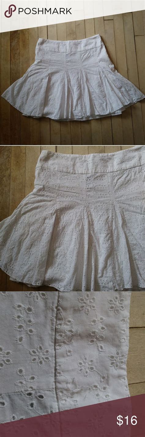 White Eyelet Skirt A Line Skirt Spring Skirt Eyelet Skirt White