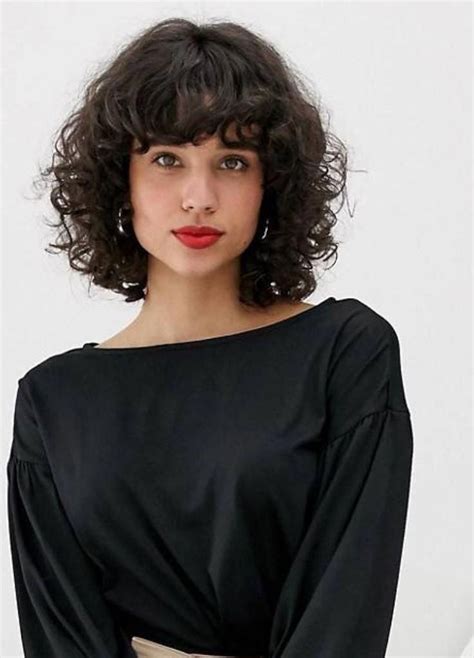Short Curly Hair With Bangs Naturalhairbob Curly Hair With Bangs