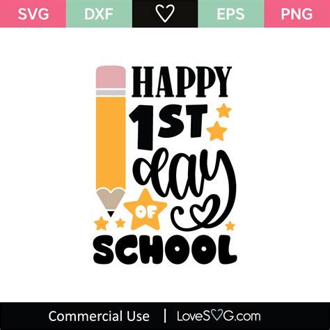 Happy First Day Of School Svg Cut File