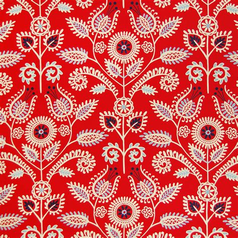 Americana Red Contemporary Print Upholstery Fabric