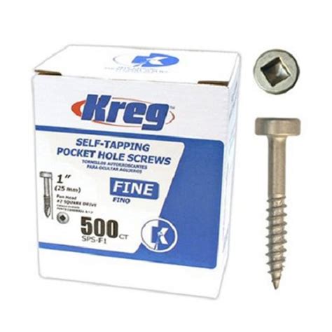Kreg Pocket Hole Screws 1 6 Fine Pan Head 500ct Tools4wood