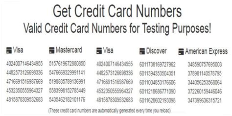 Free Visa Card Numbers Visa Card