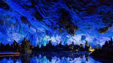 Картинки китай пещера отражение пещера тростниковой флейты чудеса