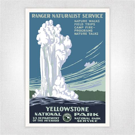 yellowstone national park usa 1938 — heritage posters