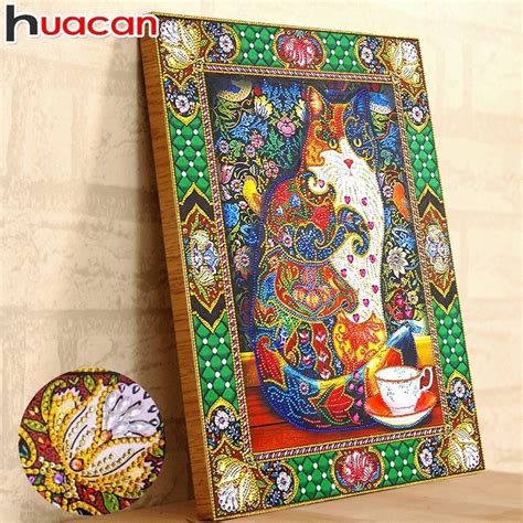 Huacan Special Shaped Diamond Painting Animal Picture Of Rhinestones 5d