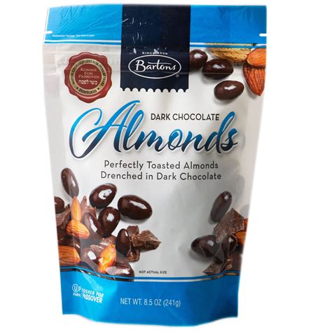 Bartons Dark Chocolate Covered Almonds 85oz Bag Passover Almonds