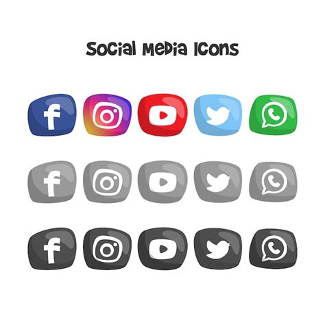 Premium Vector Cute Social Media Logos And Icons