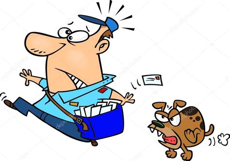 Cartoon Dog Chasing The Postman — Stock Vector © Ronleishman 13984091