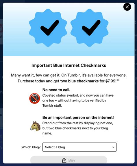 Tumblr Trolls Twitter By Offering Two Pointless Blue Check Marks For 799 Mashable