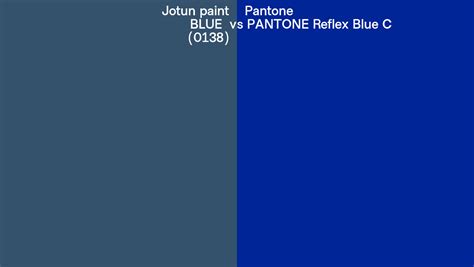 Jotun Paint Blue 0138 Vs Pantone Reflex Blue C Side By Side Comparison