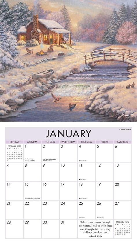 Thomas Kinkade Studios 2024 Deluxe Wall Calendar With Scripture Book