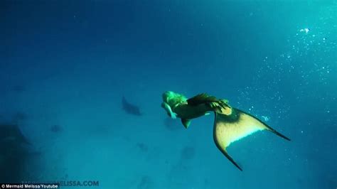 Mermaid Melissa Swimming With Giant Manta Rays In The Great Barrier