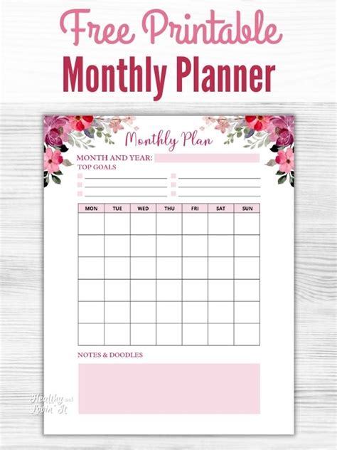 Floral Monthly Planner Printable Find A Free Printable