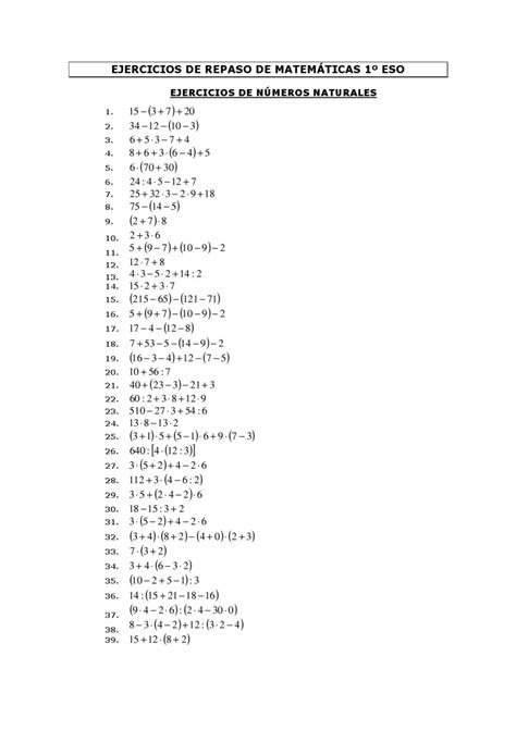 Ejercicios Matematicas 1º Eso By Marta Moral Issuu