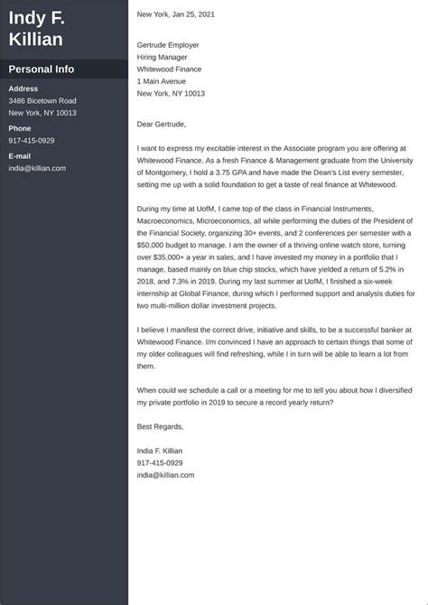 Recent Graduate Cover Letter Examples And Writing Guide