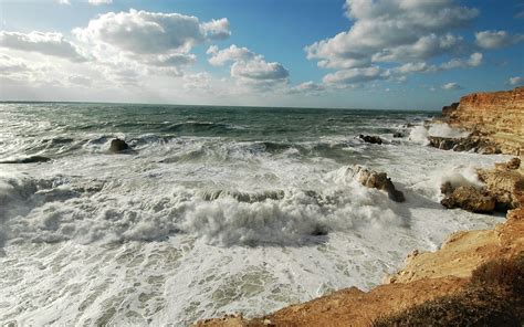 The Black Sea Blue Bay Sea Storm The Sky Clouds Surf Wave