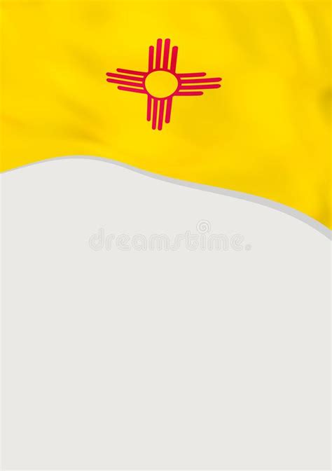 Leaflet Design With Flag Of New Mexico Us Vector Template Stock