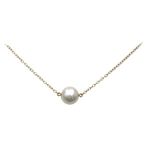 Mikimoto Gold And Single Pearl Necklace At 1stdibs Mikimoto Single