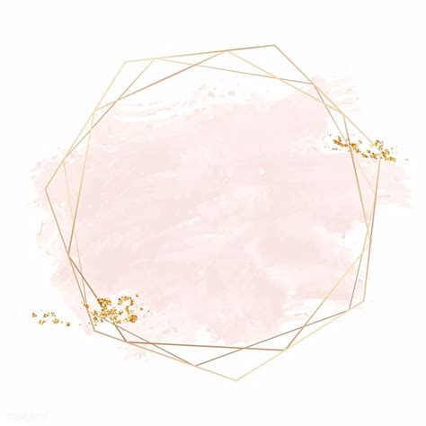 Download Premium Illustration Of Gold Geometric Frame On A Pink