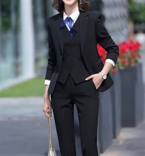 Black Suit For Womenthree Piece Suittopwomens Suitwomens Etsy Uk