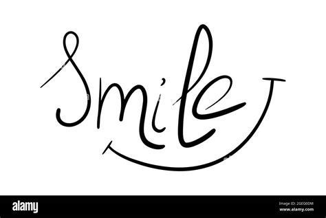 Handwritten Word Smile Isolated On White Background Vector